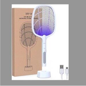 Bug Zapper Racket, 2 in 1 Rechargeable Electric Fly Swatter Mosquito